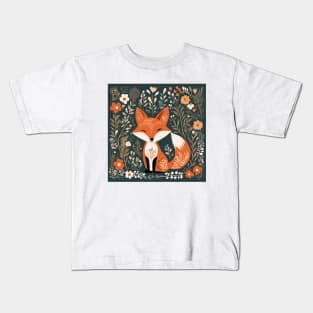 cute woodland animal  scandinavian folk art red fox Kids T-Shirt